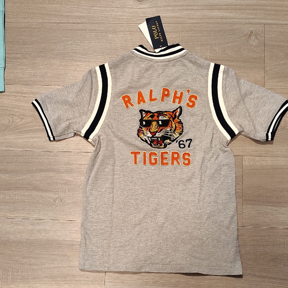 Polo by Ralph Lauren Gray Kids Polo with Tiger Design Size 8
